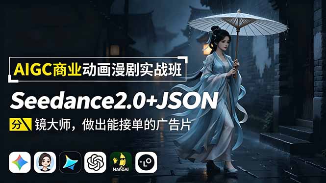 （19350期）AIGC商业动画漫剧实战班-更新：Seedance2.0+JSON分镜大师，做出能接单的广告片-翌晨科技网