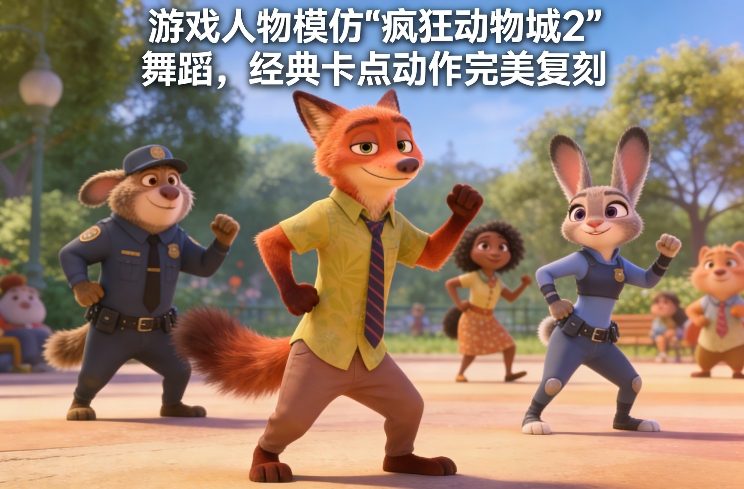 游戏人物模仿“疯狂动物城2”舞蹈，经典卡点动作完美复刻-翌晨科技网