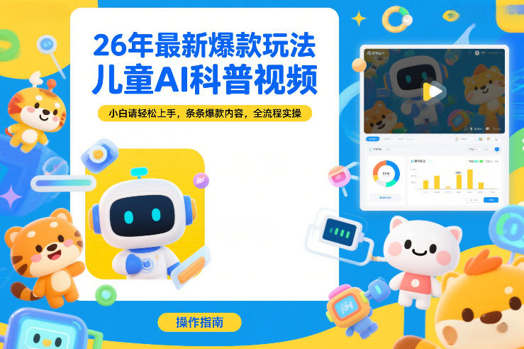 26年最新爆款玩法，儿童AI科普视频，小白请轻松上手，条条爆款内容，全流程实操-翌晨科技网