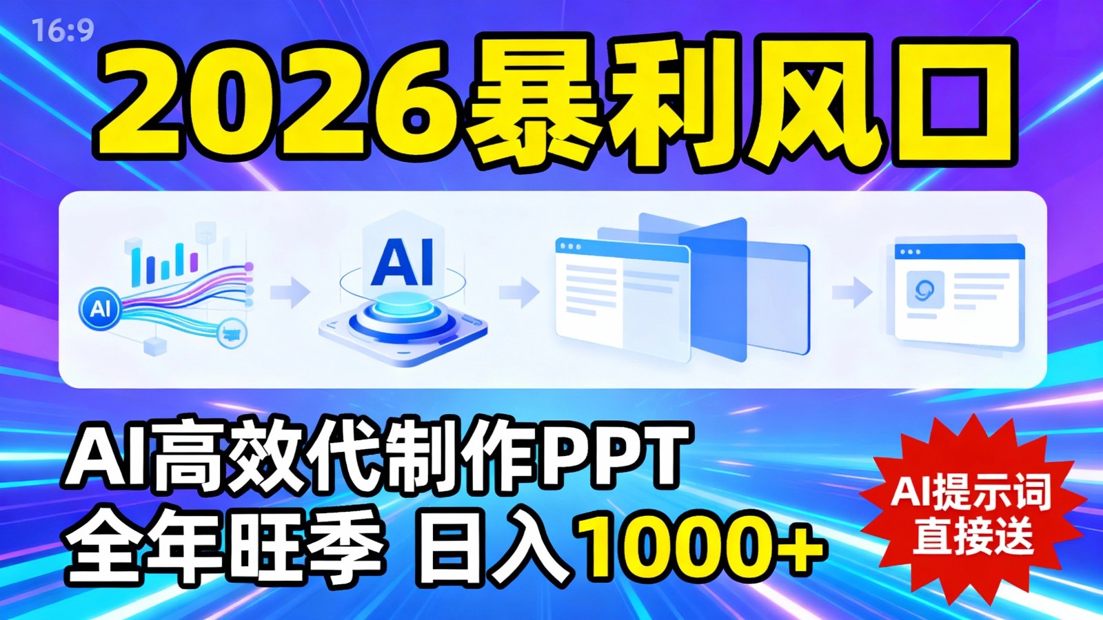 2026暴利！用AI高效代制作 PPT，全年旺季，日入 1000+，提示词直接送！-翌晨科技网