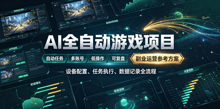 AI全自动游戏躺賺副业：日入几百，稳定运行三年的项目！【揭秘】-翌晨科技网