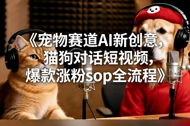 宠物赛道AI新创意，猫狗对话短视频，爆款涨粉sop全流程-翌晨科技网