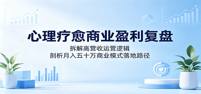 心理疗愈商业盈利复盘：拆解高营收运营逻辑，剖析月入五十万商业模式落地路径-翌晨科技网