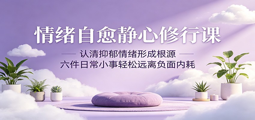 情绪自愈静心修行课：认清抑郁情绪形成根源，六件日常小事轻松远离负面内耗-翌晨科技网