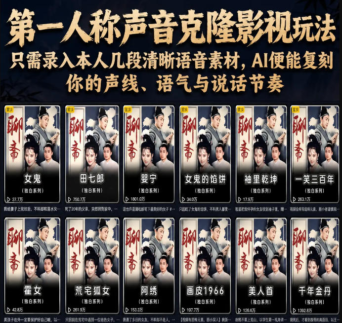 第一人称声音克隆影视玩法，只需录入本人几段清晰语音素材，AI便能复刻你的声线、语气与说话节奏-翌晨科技网