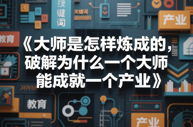 大师是怎样炼成的，破解为什么一个大师，能成就一个产业【电子书】-翌晨科技网