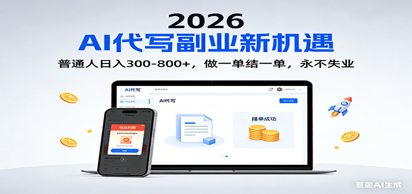 2026 副业首选！AI 代写日入 300-800，普通人0门槛，做一单结一单！-翌晨科技网