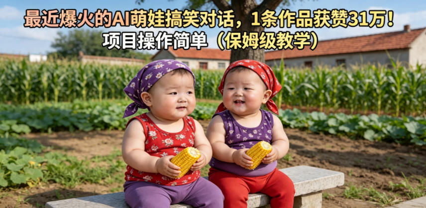最近爆火的AI萌娃搞笑对话，1条作品获赞31W，项目操作简单（保姆级教学）-翌晨科技网