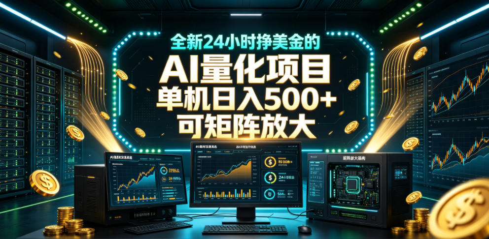 全新24小时挣美金的AI量化项目，单机日入500+，每天见收益，可矩阵放大【揭秘】-翌晨科技网