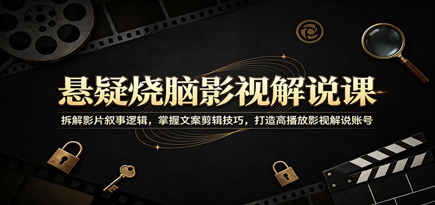 悬疑烧脑影视解说课：拆解影片叙事逻辑，掌握文案剪辑技巧，打造高播放影视解说账号-翌晨科技网