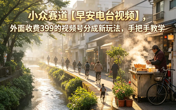 小众赛道【早安电台视频】，外面收费399的视频号分成新玩法，手把手教学-翌晨科技网