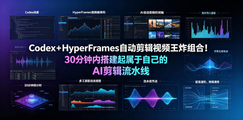 Codex＋HyperFrames自动剪辑视频王炸组合！30分钟内搭建起属于自己的AI剪辑流水线（完整版实操教程手册）-翌晨科技网
