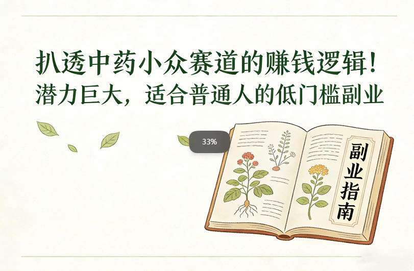 扒透中药小众赛道的賺米逻辑，潜力巨大，适合普通人的低门槛副业-翌晨科技网