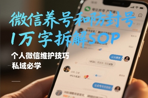 微信养号和防封号1万字拆解SOP，个人微信维护技巧，私域必学【文档】-翌晨科技网