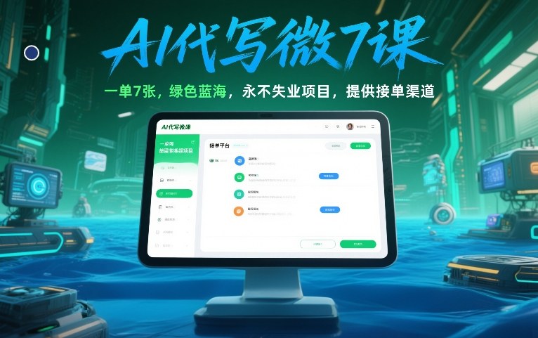 AI代写微课，一单7张，绿色蓝海，永不失业项目，提供接单渠道！-翌晨科技网