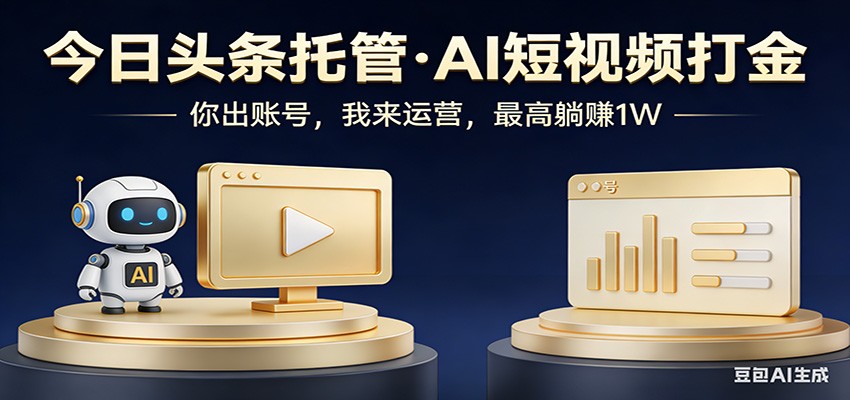 头条号AI托管，我提供作品，你提供账号，每天5分钟发布，小白躺赚3000+-翌晨科技网