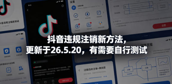 抖音违规注销新方法，更新于26.5.20，有需要自行测试-翌晨科技网