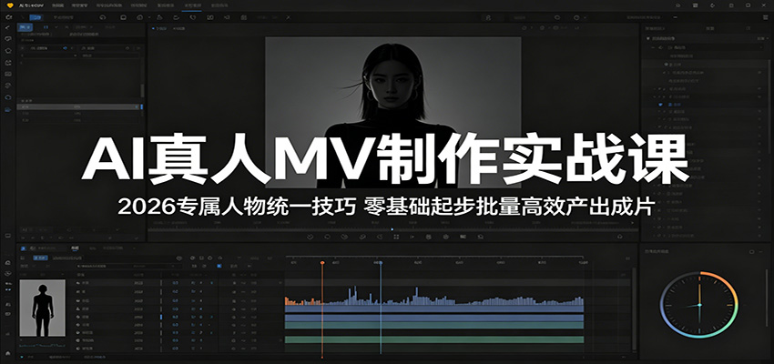AI真人MV制作实战课：2026专属人物统一技巧，零基础起步批量高效产出成片-翌晨科技网
