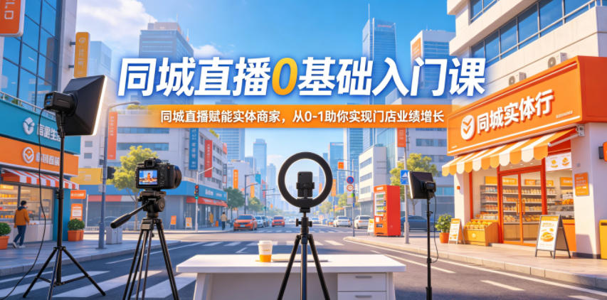 同城直播0基础入门课，同城直播赋能实体商家，从0-1助你实现门店业绩增长-翌晨科技网