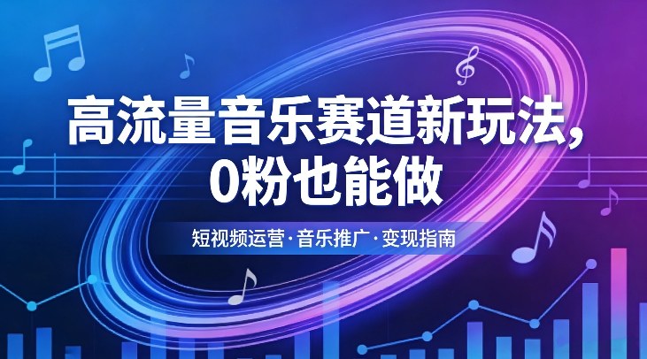 高流量音乐赛道新玩法，0粉也能做，冷启动破万播，轻松涨粉变现-翌晨科技网