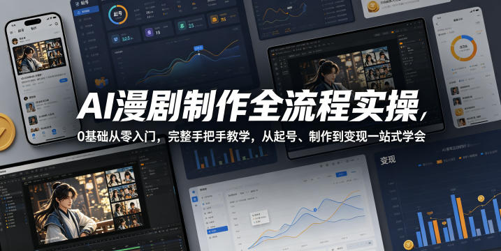 AI漫剧制作全流程实操，0基础从零入门，完整手把手教学，从起号、制作到变现一站式学会-翌晨科技网