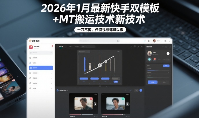2026年1月最新快手双模板+MT搬运技术，一刀不剪，任何视频都可以搬-翌晨科技网