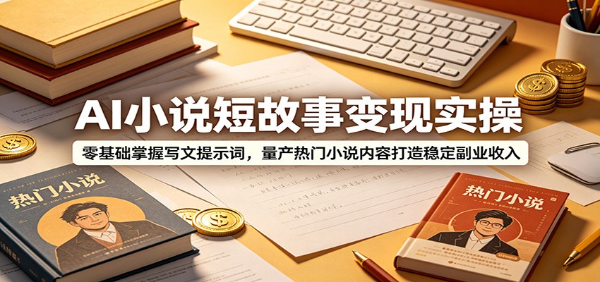 AI小说短故事变现实操：零基础掌握写文提示词，量产热门小说内容打造稳定副业收入-翌晨科技网