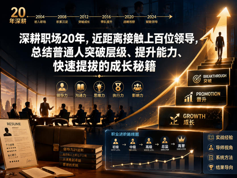 付费文章：深耕职场20年，近距离接触上百位领导，总结普通人突破层级、提升能力、快速提拔的成长秘籍（全网独家干货）-翌晨科技网
